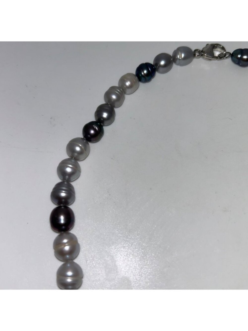 Freshwater Pearl Necklace, Potato Pearls Ring Pearls Hand Knotted 18" - Picture 9 of 12